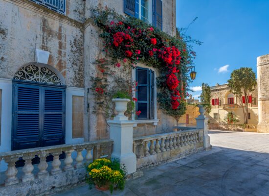 Bastion,Square,View,In,Mdina,City,Of,Malta